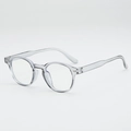 Lunettes de soleil ovales rétro grises avec rivets et finition transparente de haute qualité - Protection UV400 / Monture Grise Transparente Verres Transparents