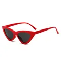 Occhiali da sole cat-eye retrò con montatura in plastica rossa lucida e lenti scure - Montatura Rossa Lenti Grigie (C5)