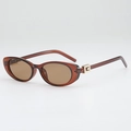 Vintage-Oval-Sonnenbrille in Schildpattbraun mit kristallbesetzten Gold-Metallakzenten - Tee Rahmen Tee Gläser