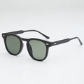 Gafas de sol retro estilo Boston con montura negra y lentes polarizadas verde oscuro - Montura Negra Lente Verde