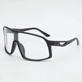 Gafas deportivas de ciclismo negro mate con lentes transparentes grandes para exterior - Montura Negra Lentes Transparentes