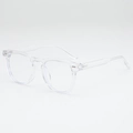 Fashionable oversized clear frame sunglasses with silver rivet detail and unisex style - Transparent Frame Clear Lens