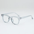 Classic square frame sunglasses in transparent grey, retro style with UV protection lenses - Transparent Grey Frame Clear Lens