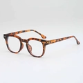 Classic tortoise shell square frame sunglasses with retro design for men and women - Cream Marbled Clear Lens