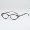 Chic cat-eye glasses in translucent grey with silver CC logo details on the frame - Transparent Grey Frame Clear Lens