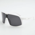 Oversized white frame cycling sunglasses with grey lenses for outdoor sports and running - White Frame Gray Lens