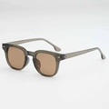 Gafas de sol cuadradas clásicas con montura gris y lentes de color marrón - Montura Verde Oliva Lente Té