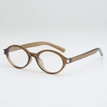 Vintage translucent brown square sunglasses with stylish silver metal temple accents - Tea Frame Clear Lens