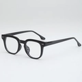 Classic black square retro sunglasses with silver metal rivets and clear lenses - Black Frame Clear Lenses