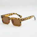 Gafas de sol rectangulares retro con montura de carey y cristales marrones - Montura Carey Lente Té