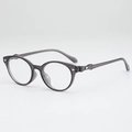 Ovale transparente graue Sonnenbrille mit Schleifendetail und silbernen Nieten - Blaulichtschutz / Transparentes Grau Anti-Blaulicht