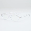 Minimalist transparent square sunglasses with lightweight frames and silver metal hinges - Transparent Frame Clear Lens