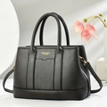 Elegante borsa tote in pelle marrone caffè con finiture dorate e tracolla rimovibile - Grigio