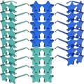 Bulk set of star-shaped rimless sunglasses in blue and teal for party outfits - Green and Dark Blue Mix