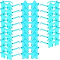 Bulk set of rimless star-shaped sunglasses in teal blue displayed in a grid - Lake Blue