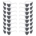 Set of 16 white heart-shaped sunglasses with dark lenses for parties and events - White Frame Grey Lens