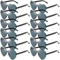 Set de 12 gafas de sol de corazón sin montura gris oscuro para fiestas y festivales - Gris Negro (12 Pares)