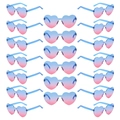 Lot de lunettes de soleil en forme de cœur avec verres dégradés bleu et rose en array - Lot de 20 Paires / Bleu et Rose