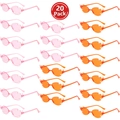 20-pack of flame-shaped rimless sunglasses in pink and orange for party accessories - 20 Pieces Set / Pink and Orange Mix