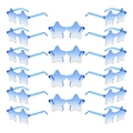 Set of 18 blue gradient star shaped rimless sunglasses for party and festival accessories - Gradient Blue