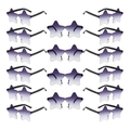 Set of 18 star shaped jelly colored sunglasses with purple gradient lenses for parties - Gradient Purple