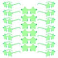 Pack de 20 gafas de sol estrella verde neón en plástico translúcido de color gelatina - Verde claro
