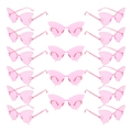 Lot de 16 lunettes de soleil papillon sans monture roses avec branches style chaîne - Rose