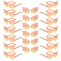Set of 21 butterfly shaped rimless sunglasses with orange gradient lenses in matrix view - Orange