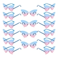 Lot de lunettes de soleil papillon sans monture avec verres dégradés bleu à rose - Bleu Rose