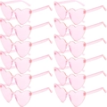 Set de 14 gafas de sol rosas con forma de corazón para fiestas y moda de festivales - Rosa (Set de 12)
