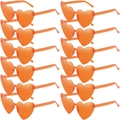Set de 12 gafas de sol naranjas con forma de corazón sin montura para fiestas - Naranja (Set de 12)