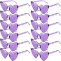 Set di 12 occhiali da sole senza montatura a forma di cuore viola per feste - Viola (Set di 12)