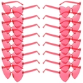 Pack de 20 gafas de sol de corazón rosa sin montura para fiestas de festivales y eventos - Juego de 16 Pares / Rosa Rojo