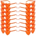Pack de 16 gafas de sol de corazón sin montura en color naranja para fiestas y eventos - Juego de 16 Pares / Rojo Anaranjado