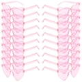 Set of 24 bulk pink heart-shaped rimless party sunglasses with transparent lenses - 20 Pairs Set / Pink
