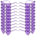 Set of 20 bulk heart shaped rimless sunglasses in transparent purple for party - 20 Pairs Set / Purple