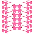 Set de 24 gafas de sol con forma de estrella rosa neón para fiestas y eventos - Rosa rojo