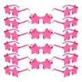 Set of 16 cute jelly rose pink star shaped rimless sunglasses for party and festival - Rose Red