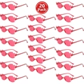 20er-Pack randlose Sonnenbrillen in Flammenform in hellem Pink für Party und Festival - Rosérot (20 Paare)