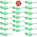 20er-Pack neongrüne randlose Sonnenbrille in Flammenform für Kostüme und Party-Outfits - Cyan (20 Paare)