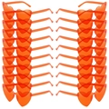 Bulk set of 24 pairs of orange heart-shaped rimless sunglasses for parties and festivals - 20 Pairs Set / Orange Red