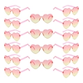 18-piece set of rimless heart-shaped sunglasses with pink-to-yellow gradient lenses - Pink Yellow