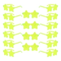 Set of 18 star shaped jelly colored neon green rimless party sunglasses for events - Neon Yellow