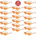 20 pack set of rimless flame shaped sunglasses in vibrant orange for party dress up - 20 Pieces Set / Orange Red