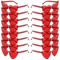 Pack de 20 gafas de sol sin montura con forma de corazón rojo para fiestas y eventos - Juego de 16 Pares / Rojo