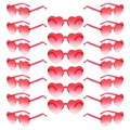 Lot de 21 paires de lunettes de soleil en forme de cœur avec verres dégradés rouges - Lot de 20 Paires / Rose Dégradé