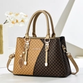 Dames tote bag 2025 met DH-patroon, gouden hardware en parelblad hanger luxe tas - Koffie met Goud
