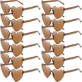 Set di 12 occhiali da sole a cuore senza montura color marrone per feste ed eventi - Marrone (Set di 12)