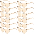 Set da 12 occhiali da sole a cuore senza montatura in oro champagne trasparente - Marrone Chiaro (Set di 12)