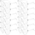 Set di 12 paia di occhiali da sole trasparenti a forma di cuore senza montatura - Trasparente (Set di 12)